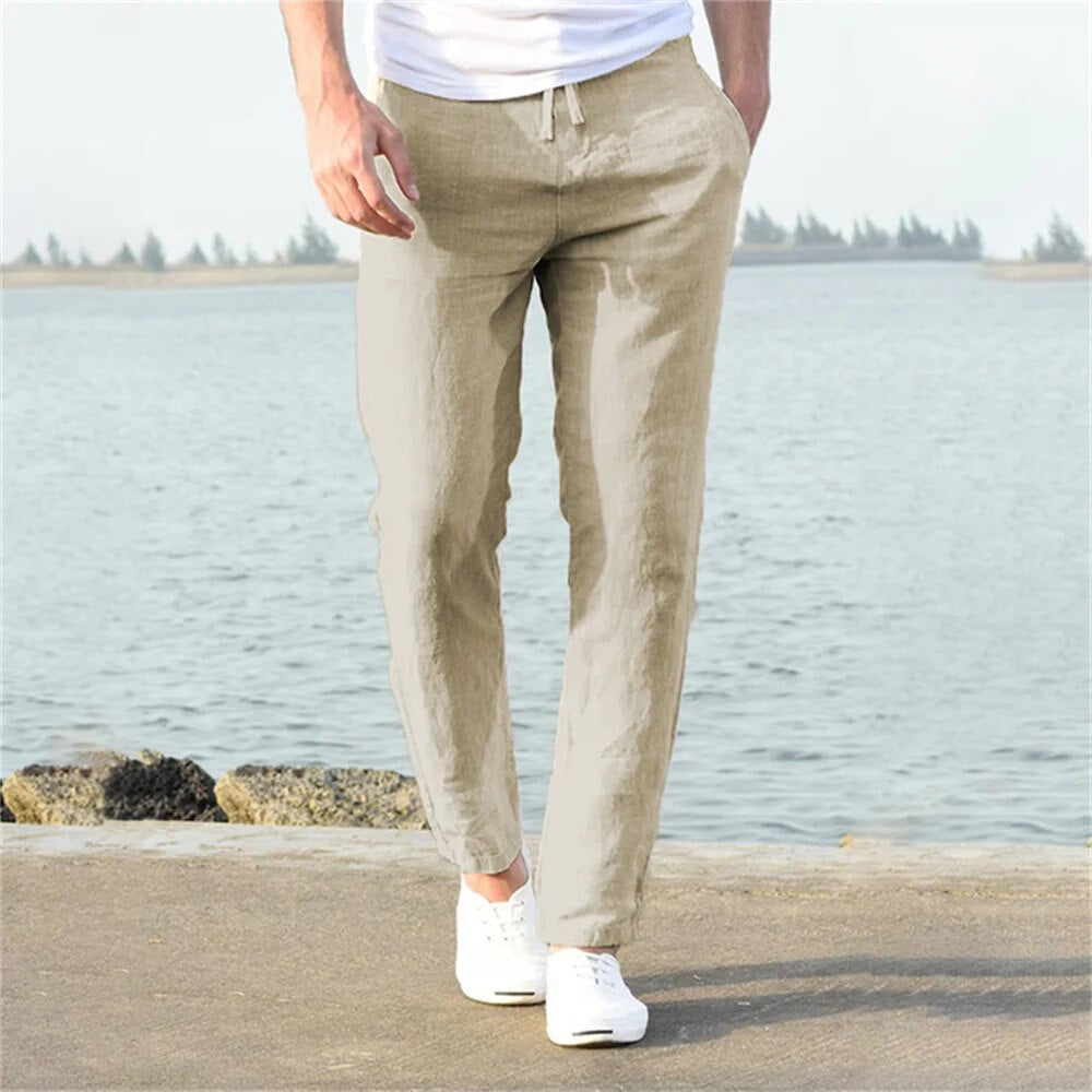 Men's Casual Drawstring Tapered Pants