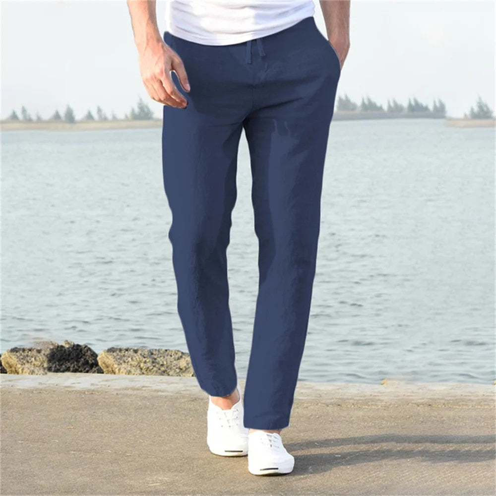 Men's Casual Drawstring Tapered Pants