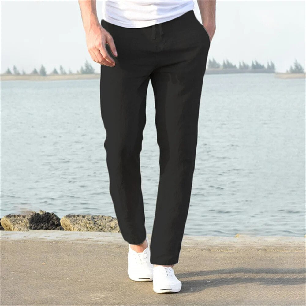 Men's Casual Drawstring Tapered Pants