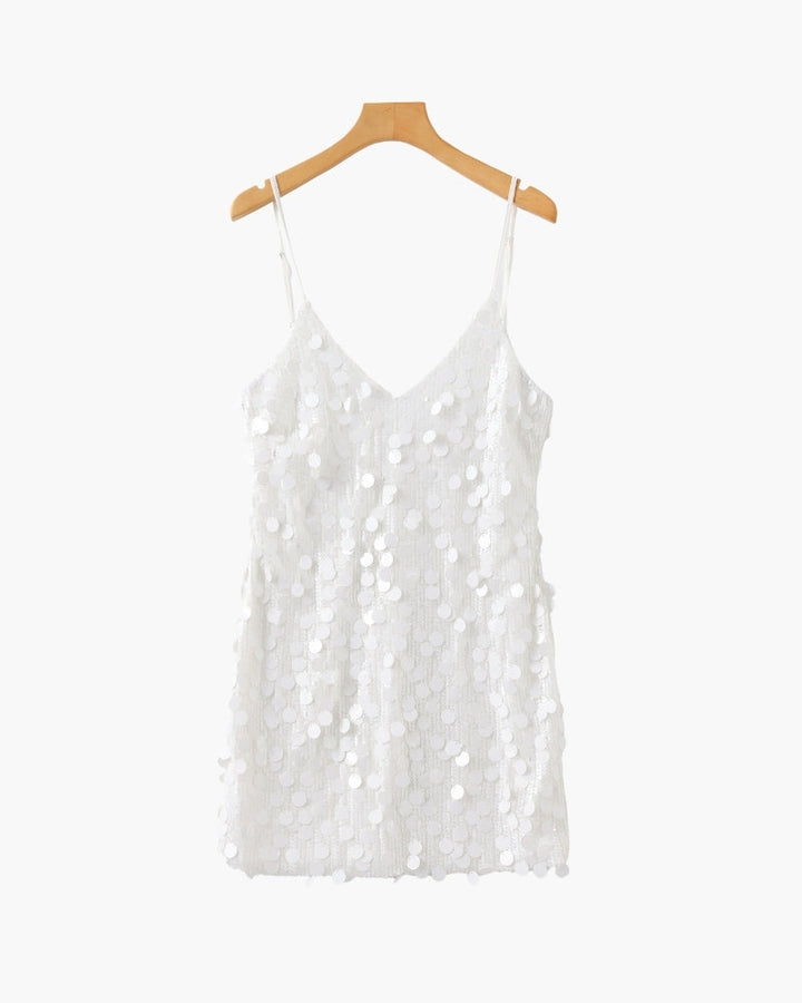Women's Sequin Party Mini Dress with Straps