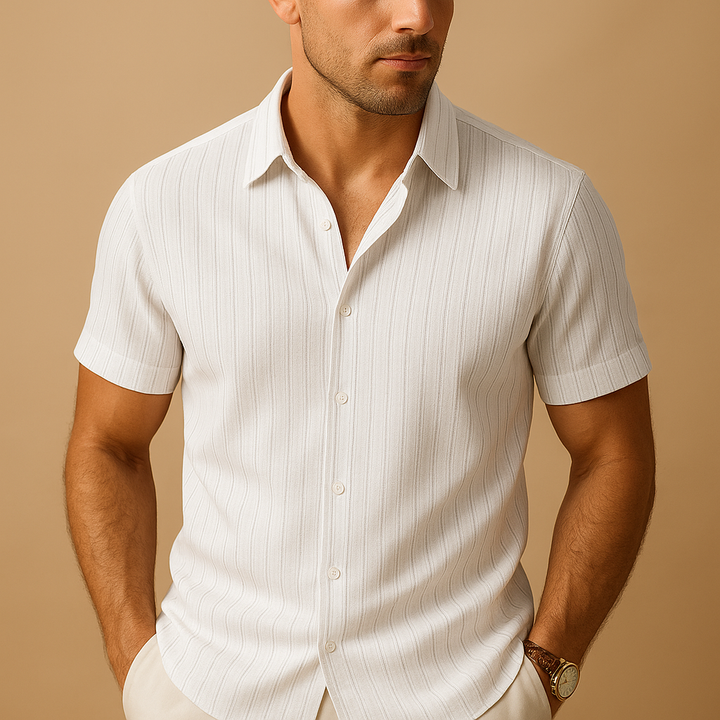 Short sleeve summer shirt for men with smart collar | Lucas