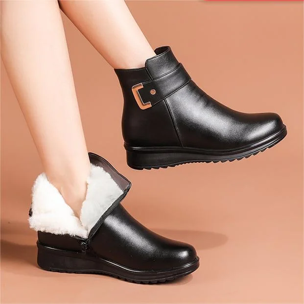 Women's Ankle Boots Fur Lined Warm Slip-On