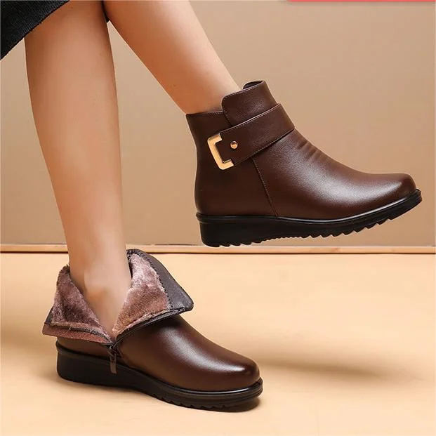 Women's Ankle Boots Fur Lined Warm Slip-On