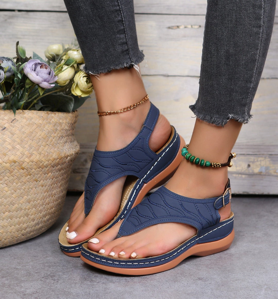 Stella - Women's Orthopedic Toe Post Sandals with Arch Support - photo 2