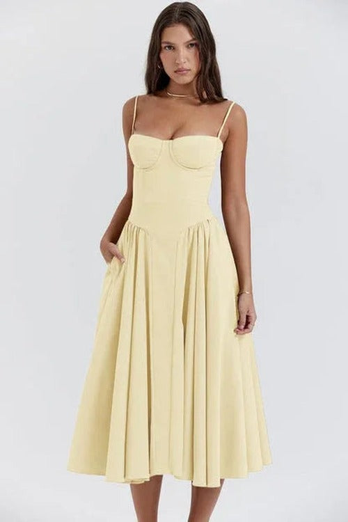 Summer dress women's structured neckline - photo 3