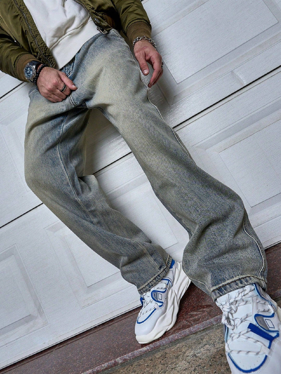 Men's Vintage Washed Straight Leg Relaxed Jeans