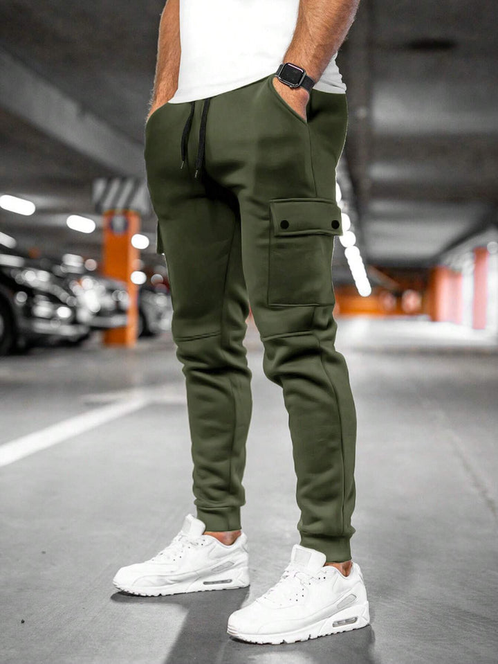 Casual Men's Cargo Jogger Trousers with Drawstring Waist