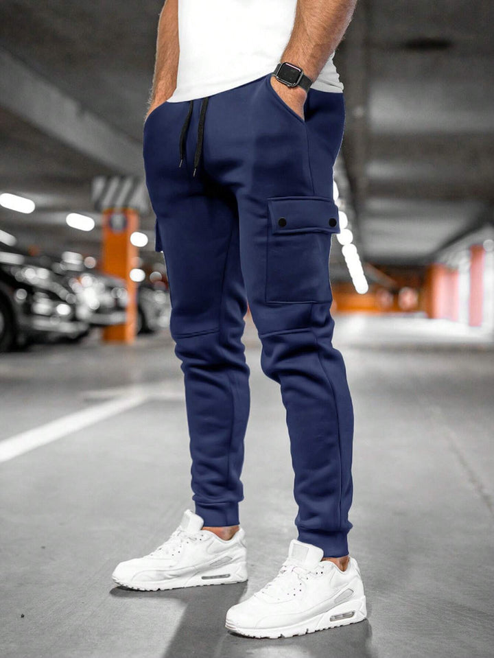 Casual Men's Cargo Jogger Trousers with Drawstring Waist