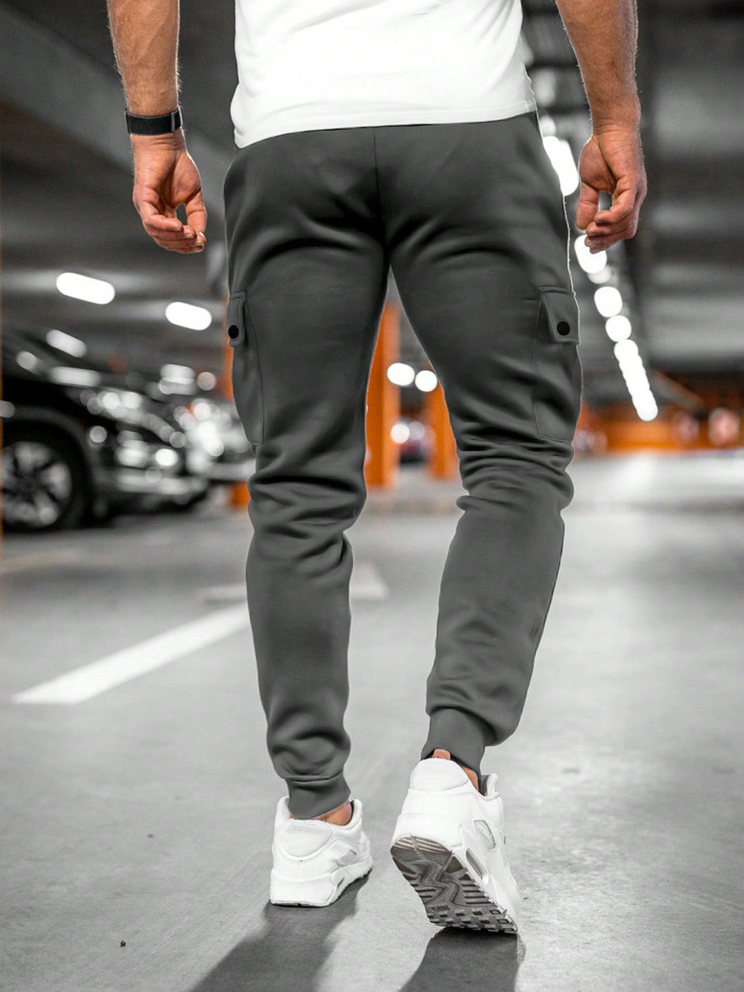 Casual Men's Cargo Jogger Trousers with Drawstring Waist