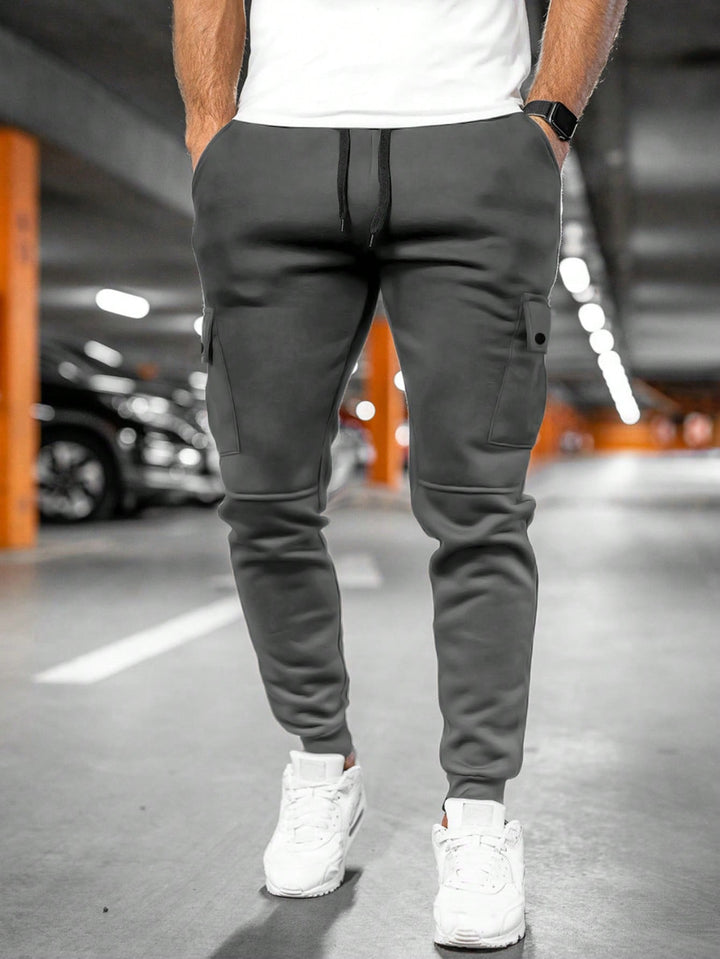 Casual Men's Cargo Jogger Trousers with Drawstring Waist