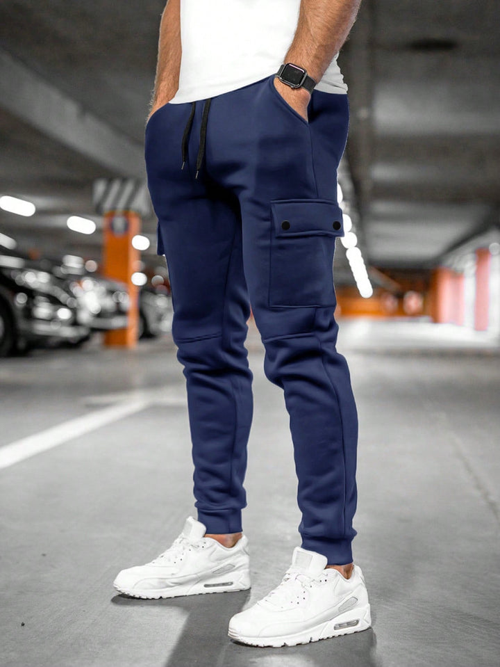Casual Men's Cargo Jogger Trousers with Drawstring Waist