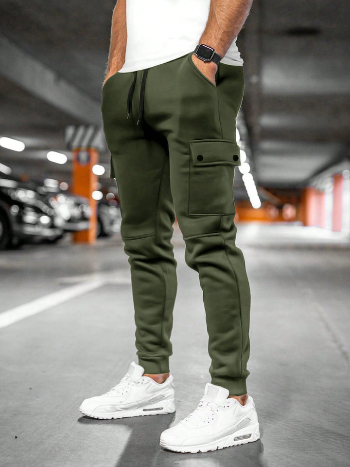 Casual Men's Cargo Jogger Trousers with Drawstring Waist