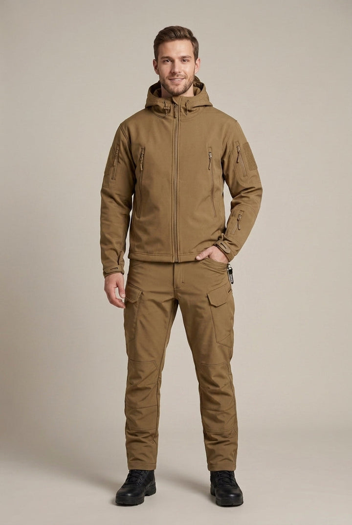 Men's Two-Piece Set with Hood and Zip Front