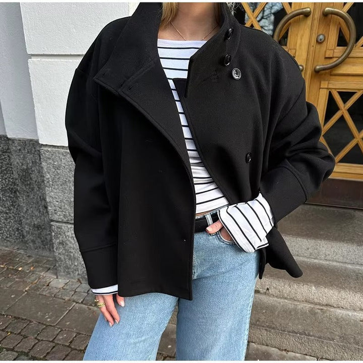 Women's Cropped Jacket with a Button Front
