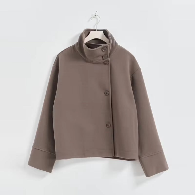 Women's Cropped Jacket with a Button Front