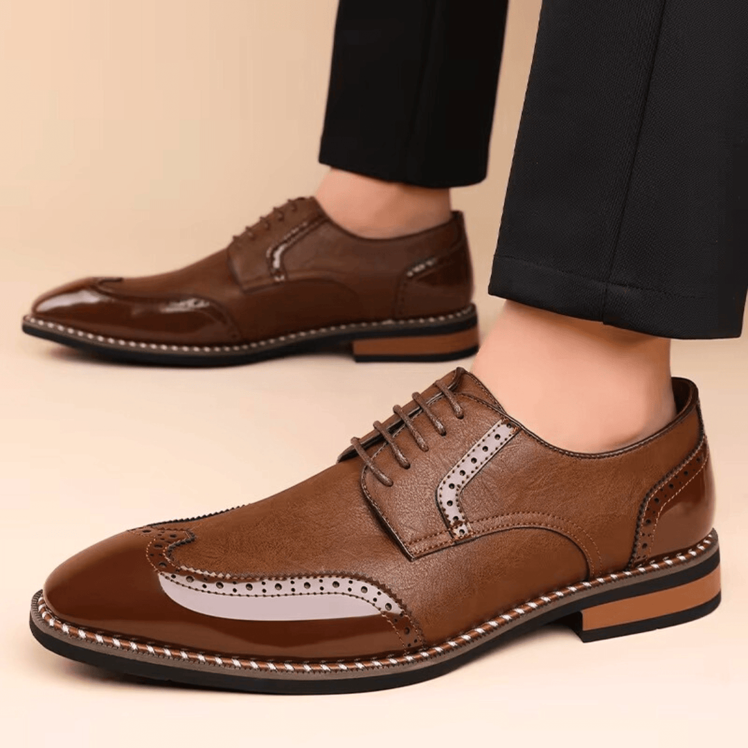 Kožené brogue boty Belvedere z plné lícové kůže