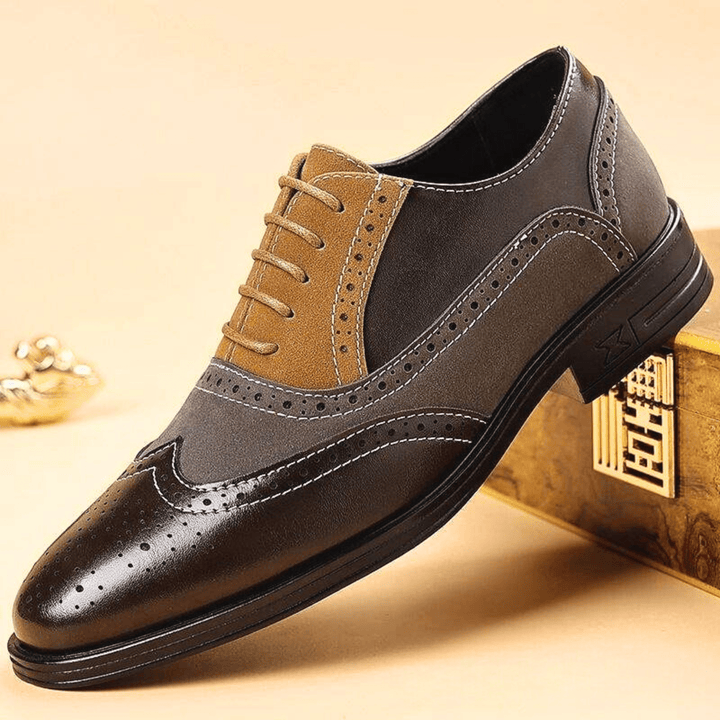 Halston Leather Wingtip Oxford Shoes