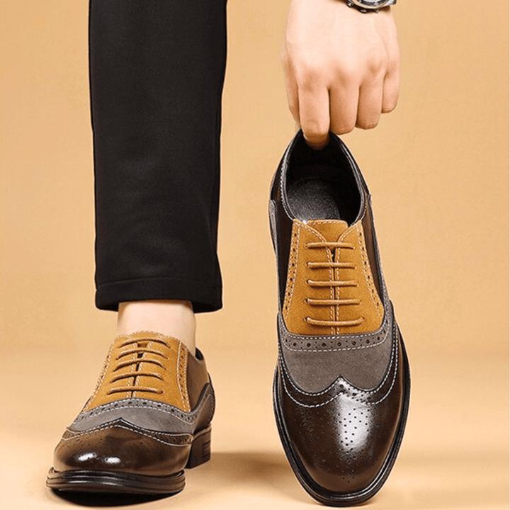 Halston Leather Wingtip Oxford Shoes