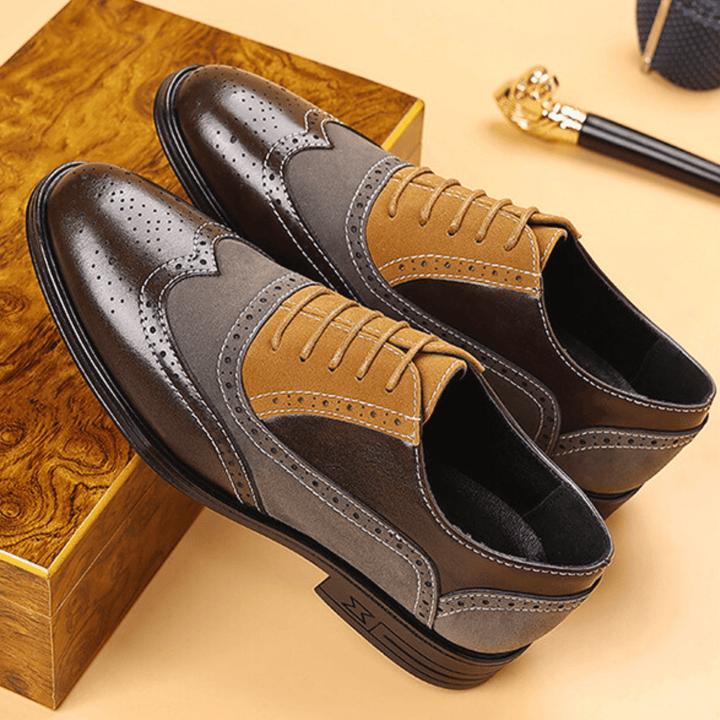 Halston Leather Wingtip Oxford Shoes