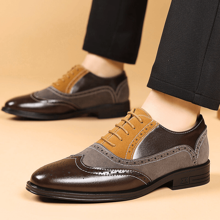 Halston Leather Wingtip Oxford Shoes
