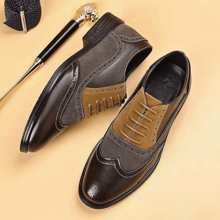 Halston Leather Wingtip Oxford Shoes