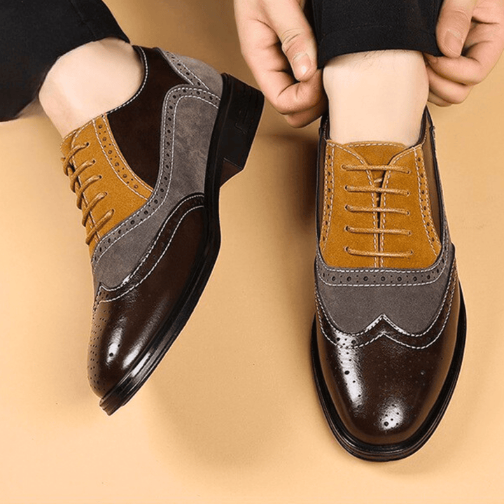 Halston Leather Wingtip Oxford Shoes