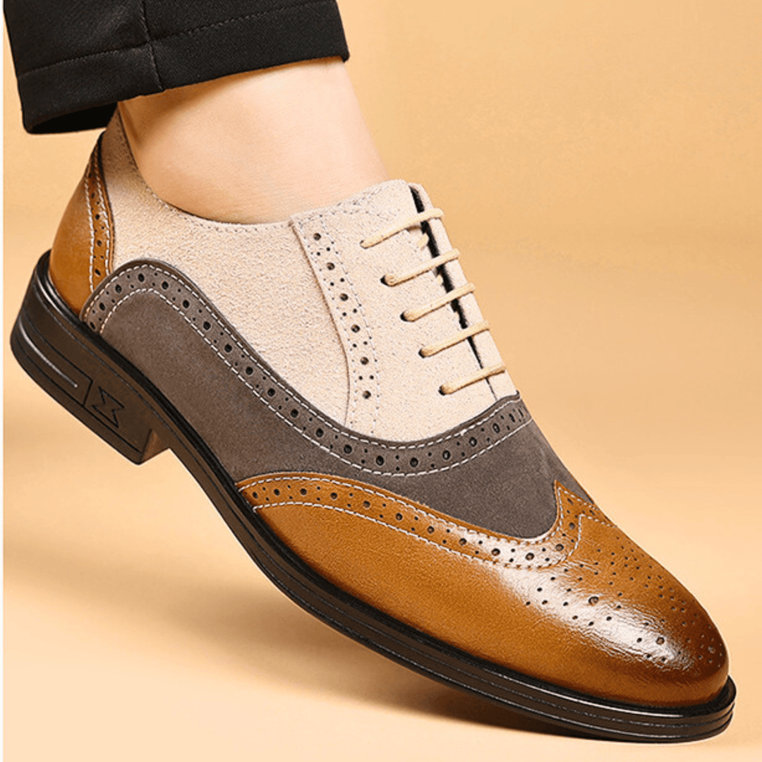 Halston Leather Wingtip Oxford Shoes
