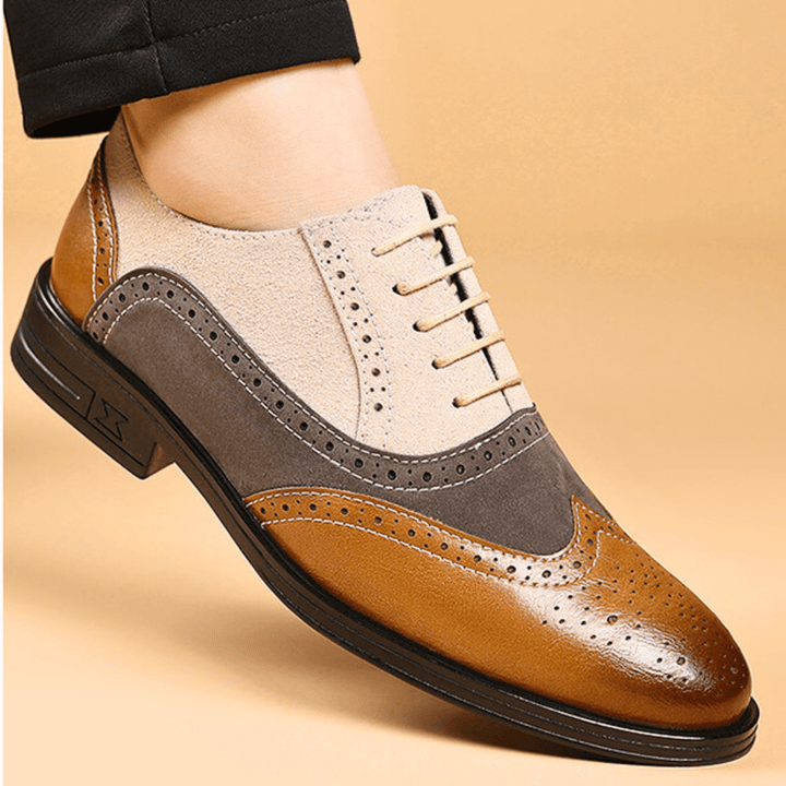 Halston Leather Wingtip Oxford Shoes