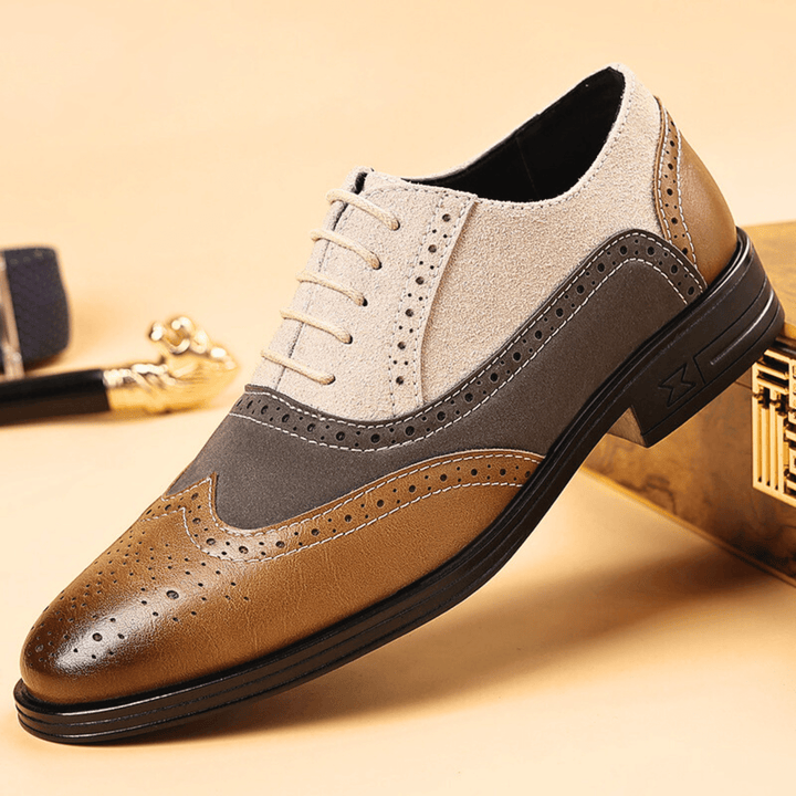Halston Leather Wingtip Oxford Shoes