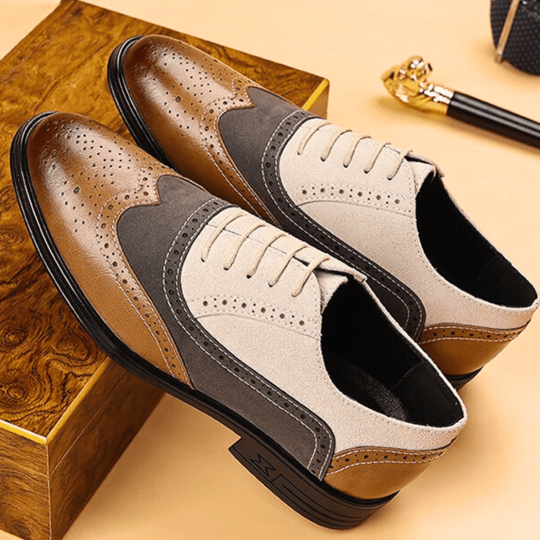 Halston Leather Wingtip Oxford Shoes
