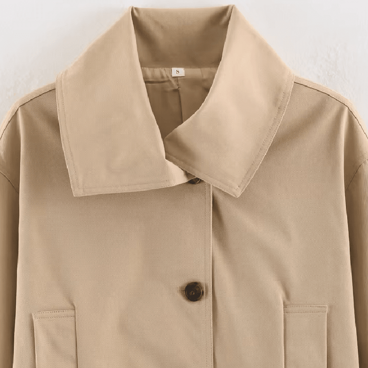 Women's Asymmetric Belted Trench Coat - photo 5