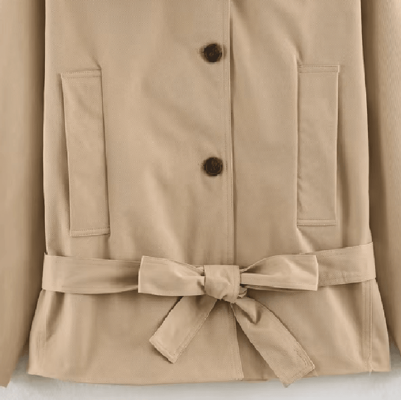 Women's Asymmetric Belted Trench Coat - photo 6