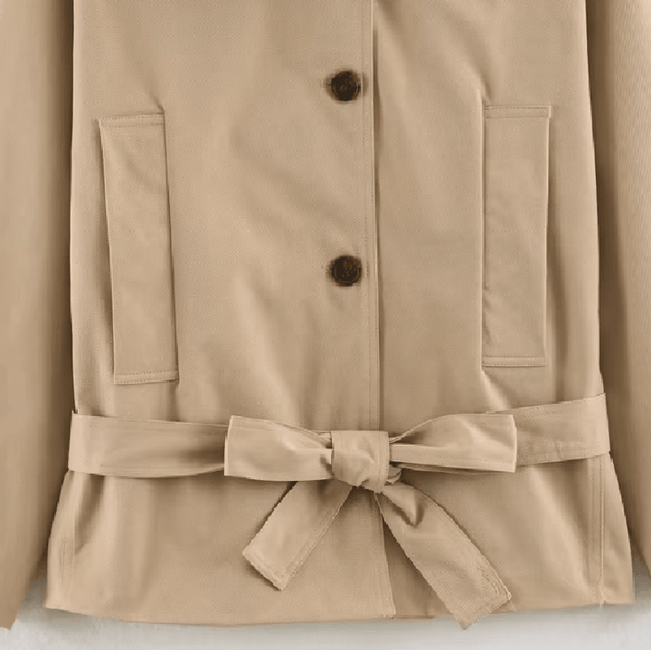 Women's Asymmetric Belted Trench Coat - photo 6