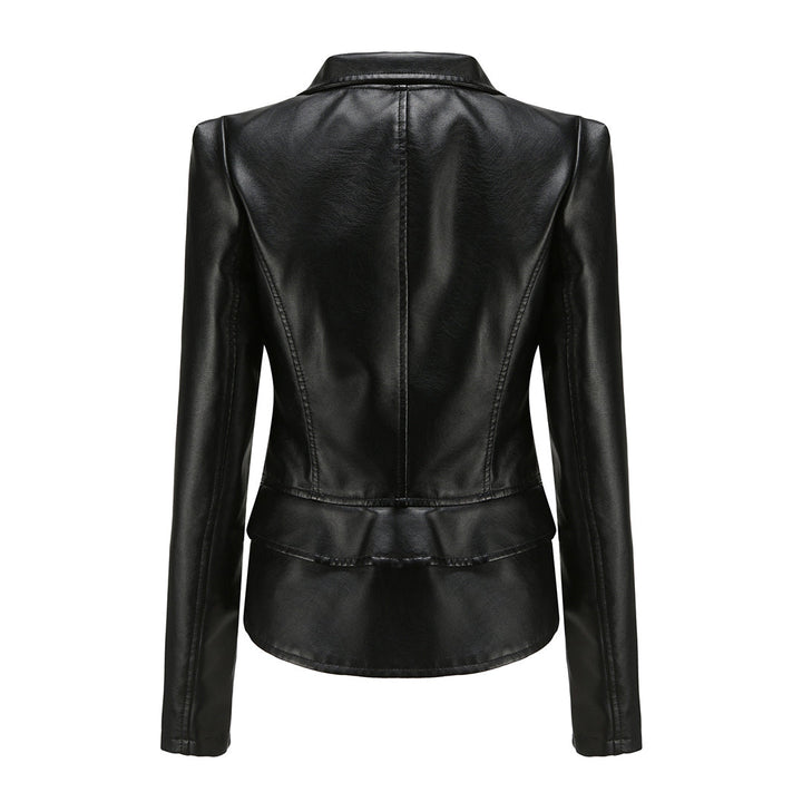 Women's Asymmetric Zip-Front Jacket with Side Pockets and Roll Neck - photo 10