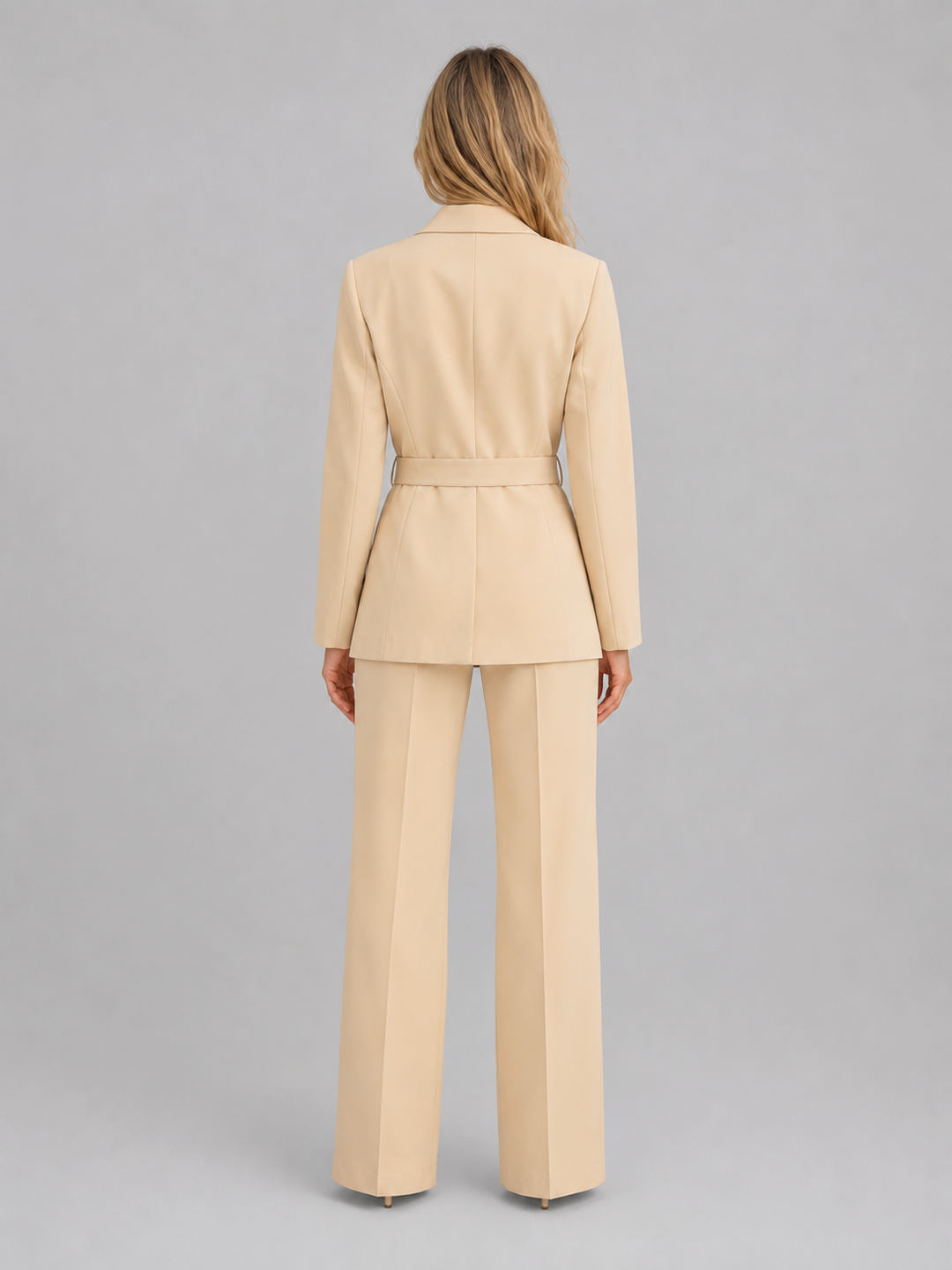 Women's Belted Blazer and Wide-Leg Trousers Set - photo 2