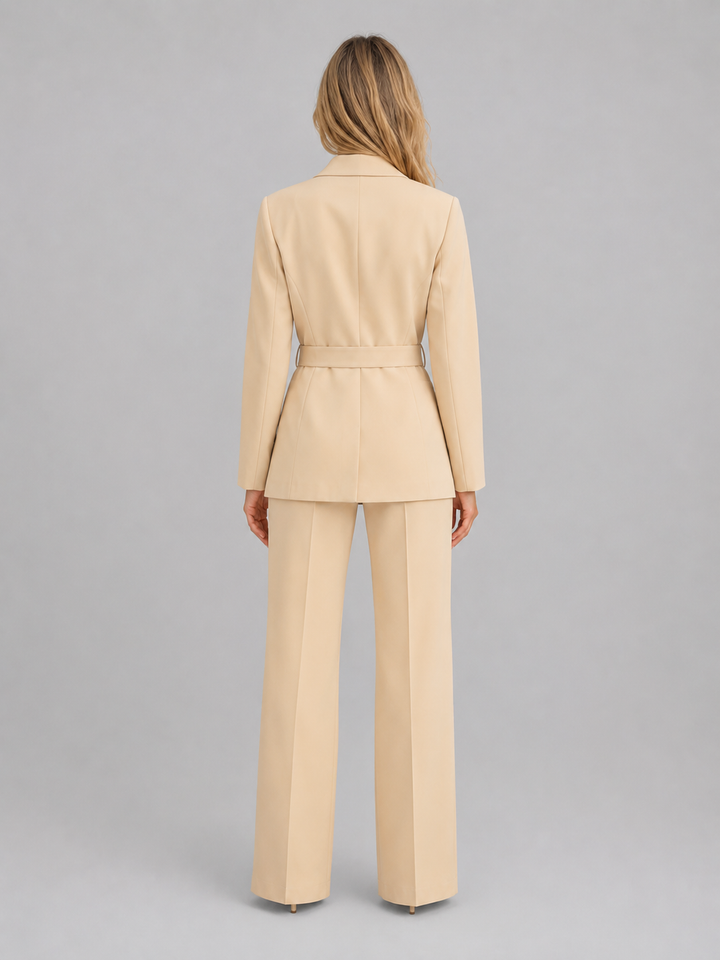 Women's Belted Blazer and Wide-Leg Trousers Set - photo 2