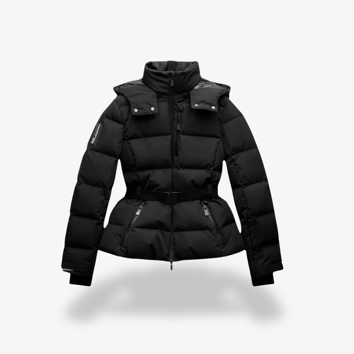 Women's Belted Hooded Puffer Jacket - photo 1