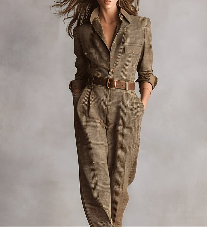 Women's Belted Long Sleeve Jumpsuit - photo 2