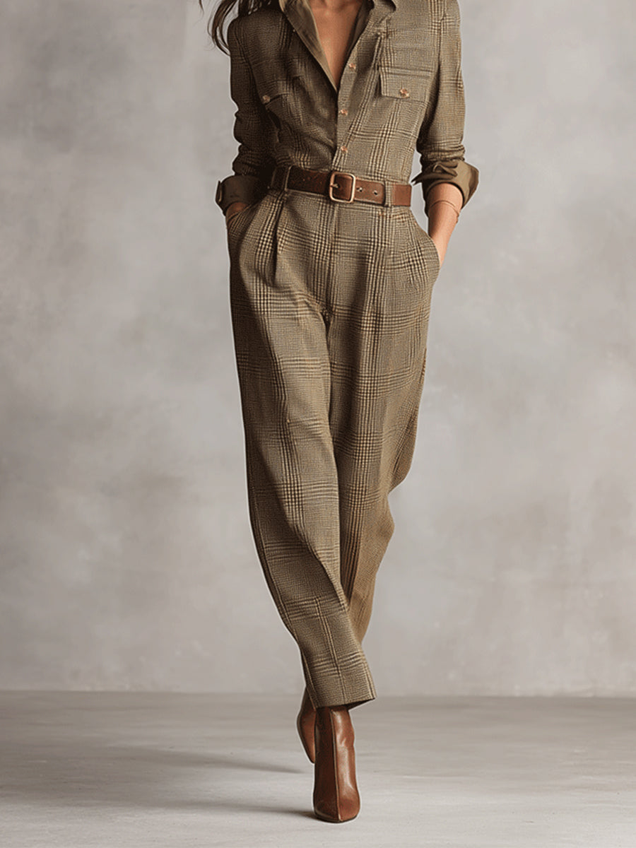 Women's Belted Long Sleeve Jumpsuit - photo 3