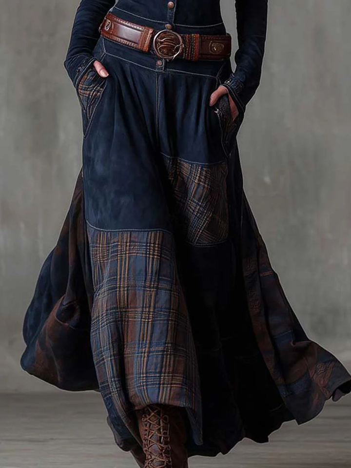 Women's Boho Print Flowing Maxi Dress with Long Sleeves - photo 8