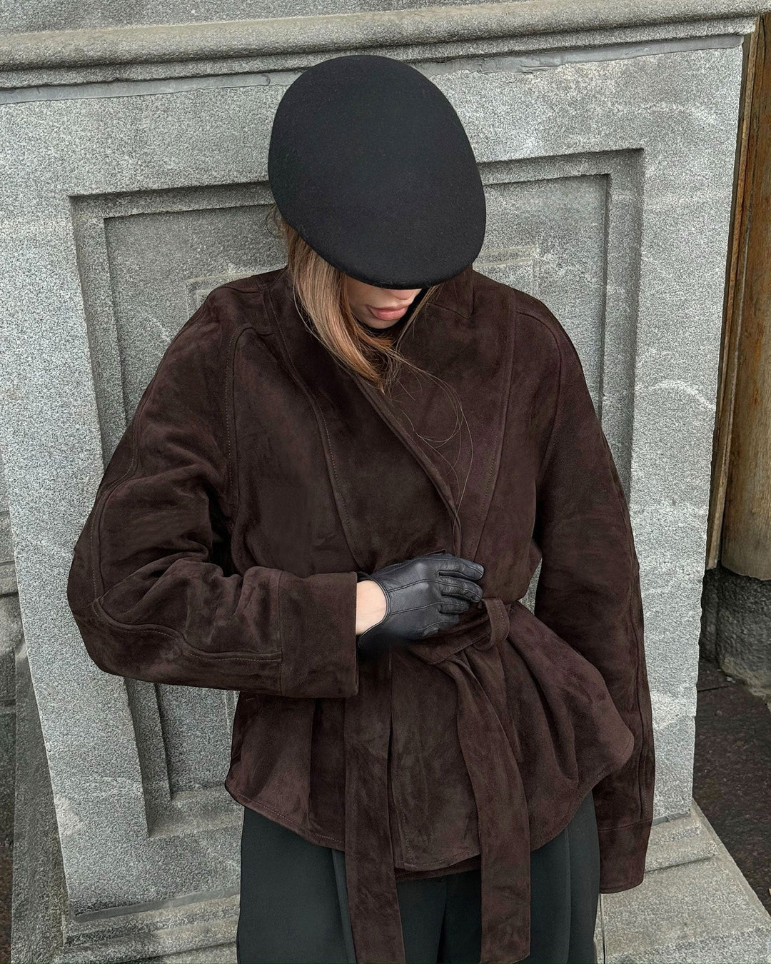 Women's Button-Front Belted Trench Coat with Collar - photo 8