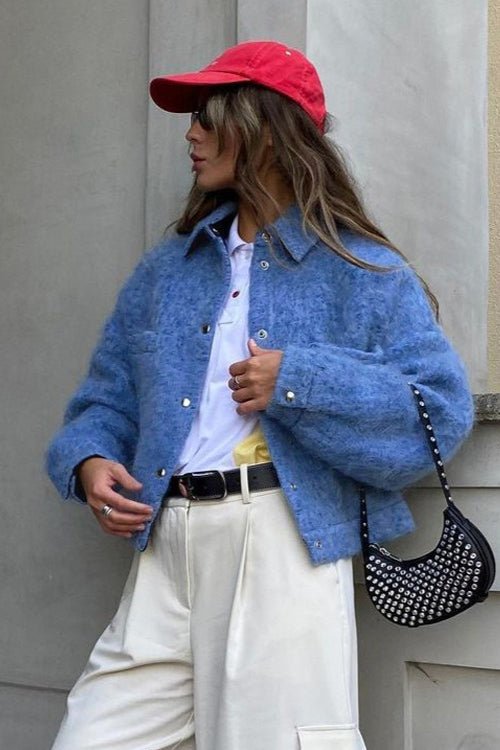 Women's Button-Front Jacket with Collar and Roll Neck - photo 1
