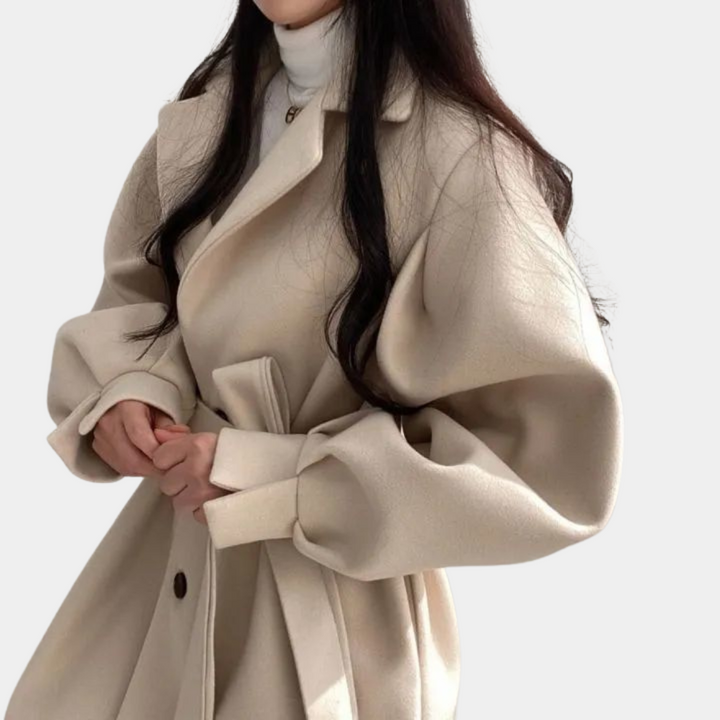 Women's Button-Front Pocket Coat with Collar - photo 5