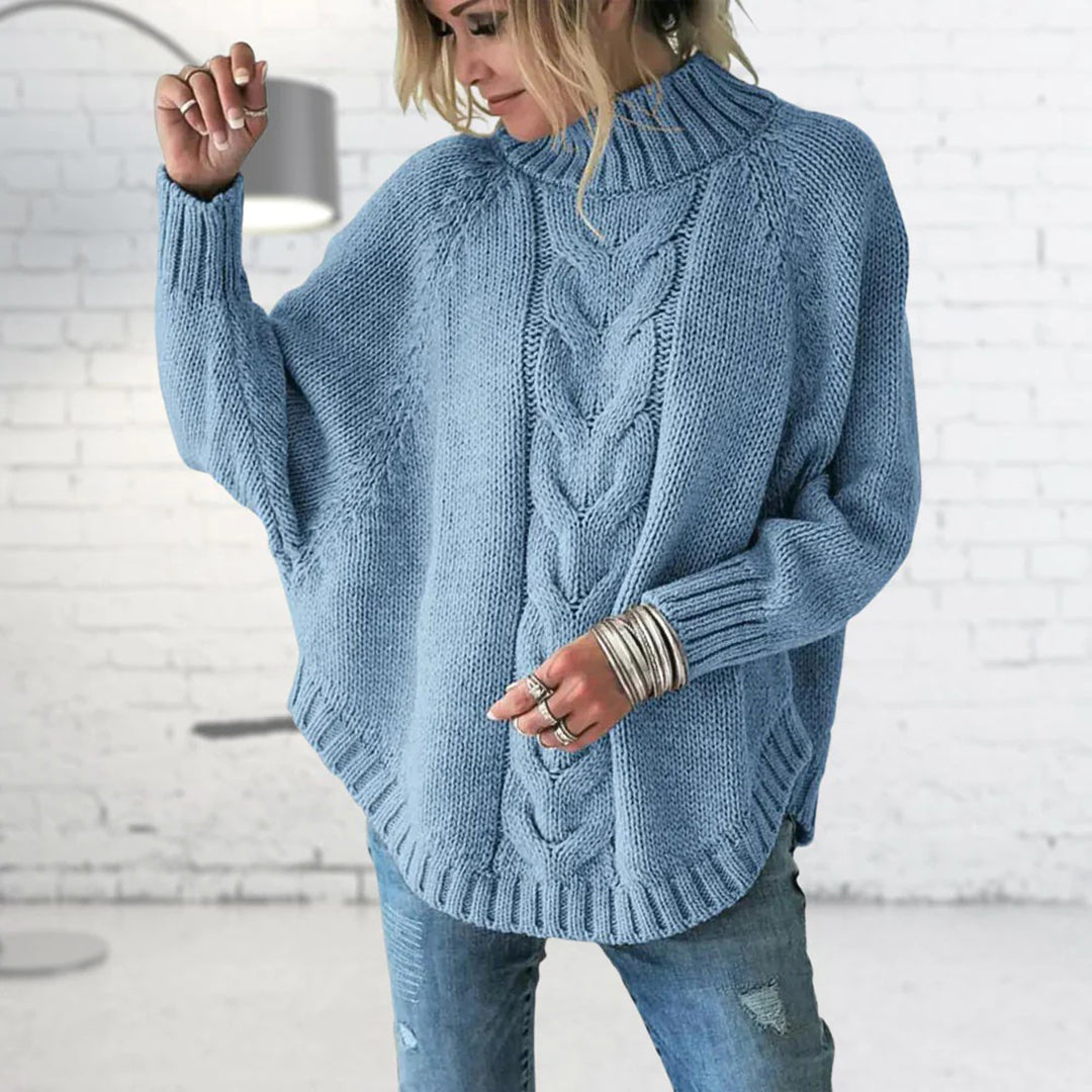 Women's Cable Knit Relaxed Cape - photo 2