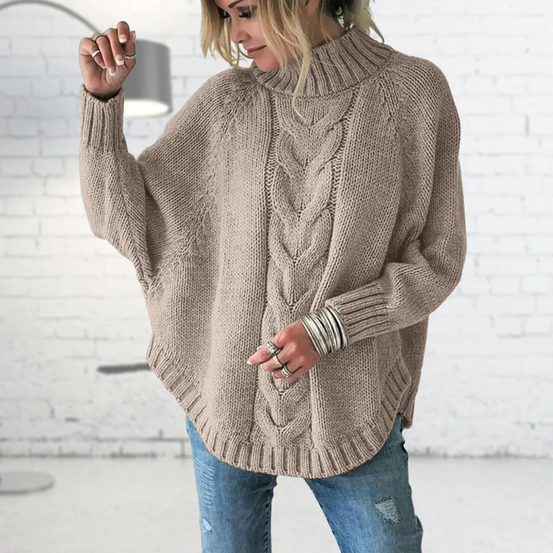 Women's Cable Knit Relaxed Cape - photo 3
