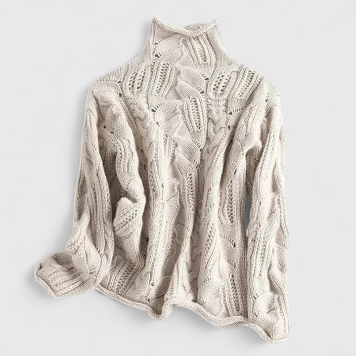 Women's Cable Knit Roll Neck Jumper - photo 1