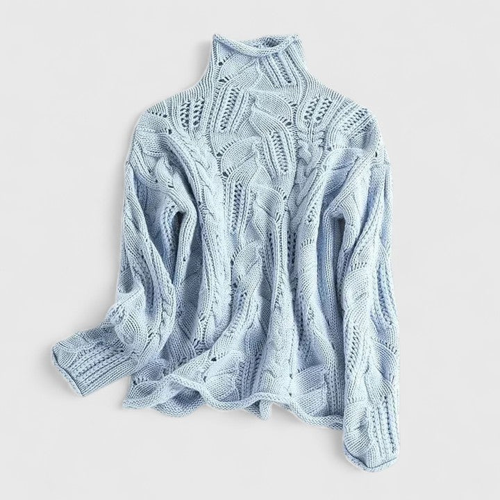 Women's Cable Knit Roll Neck Jumper - photo 2