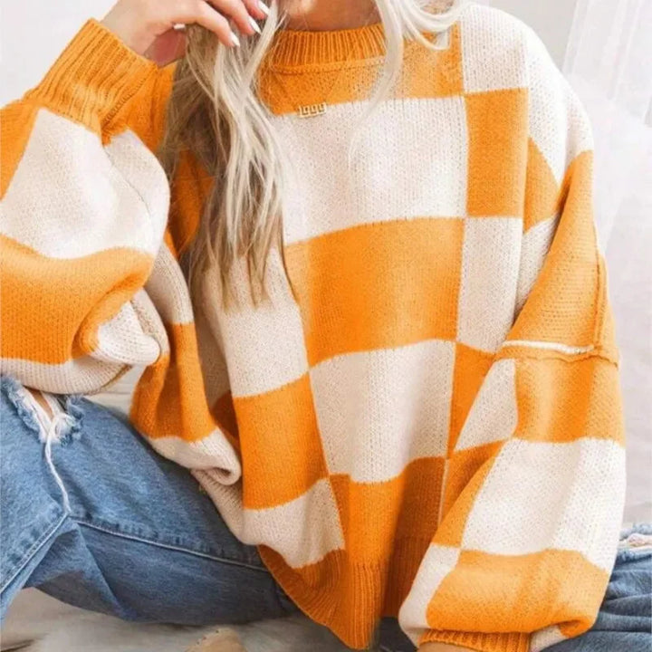 Women's Checked Sweater in Soft, Comfortable Knit - photo 5