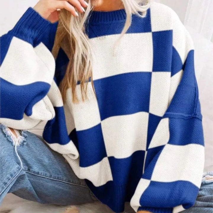 Women's Checked Sweater in Soft, Comfortable Knit - photo 7