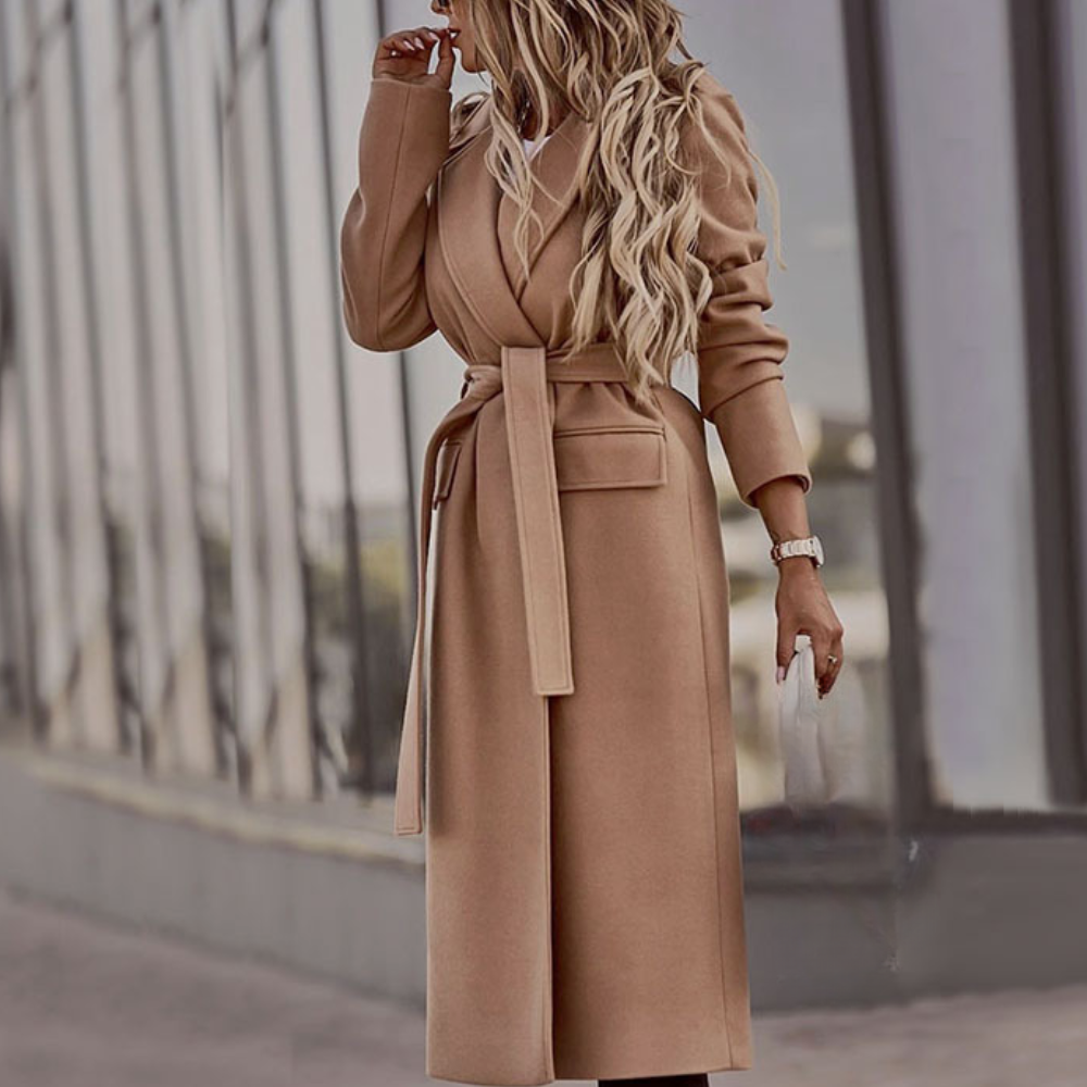 Women's Collared Long Sleeve Coat - photo 4